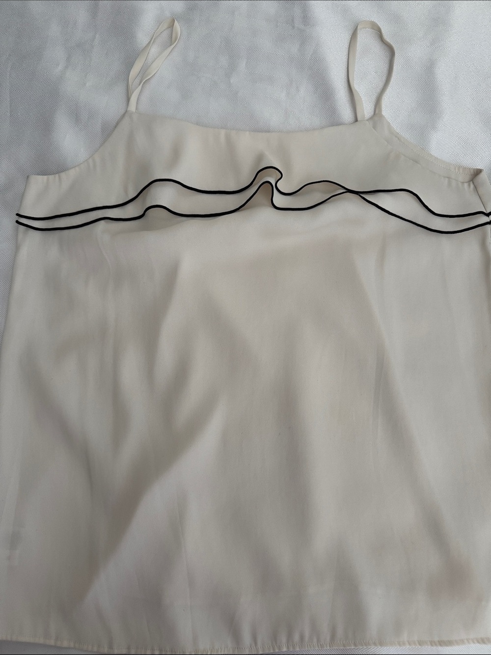 Loft Cream Ruffle-Trim Cami Top